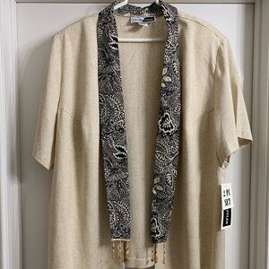 Stacey Tyler Brand Women's Tan and Black Open Jacket, Size 24W, NWT